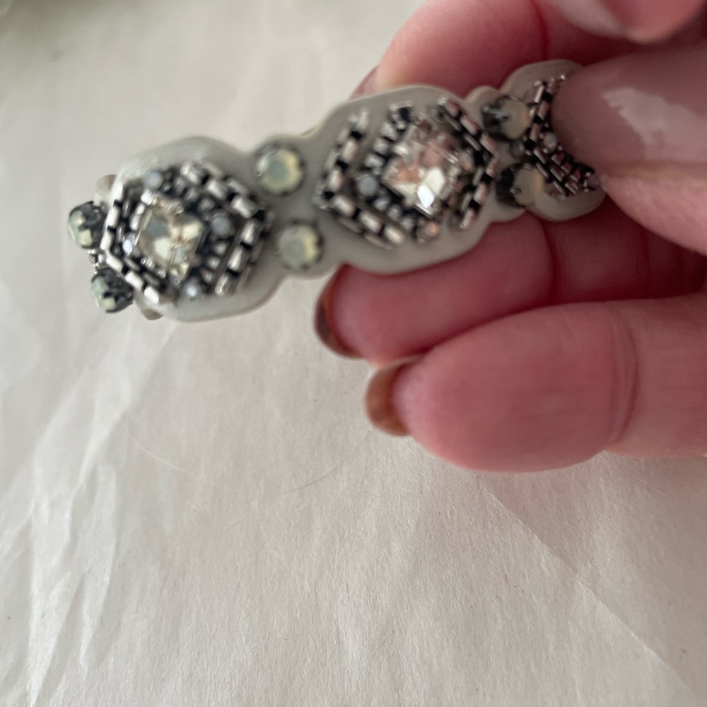 Stella&Dot original silver rectangles/squares. 2 diamond like stones every 1".